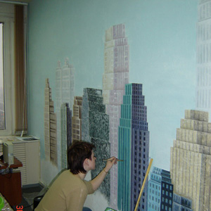 Роспись стен в офисе в городе Сергиев Посаде