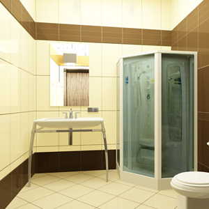 дизайн ванной комнаты в светло коричневых цветах